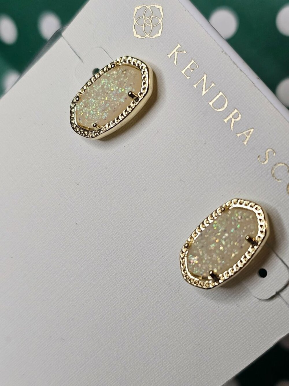 Kendra Scott Cream Dusty Quartz Sparkle Earrings